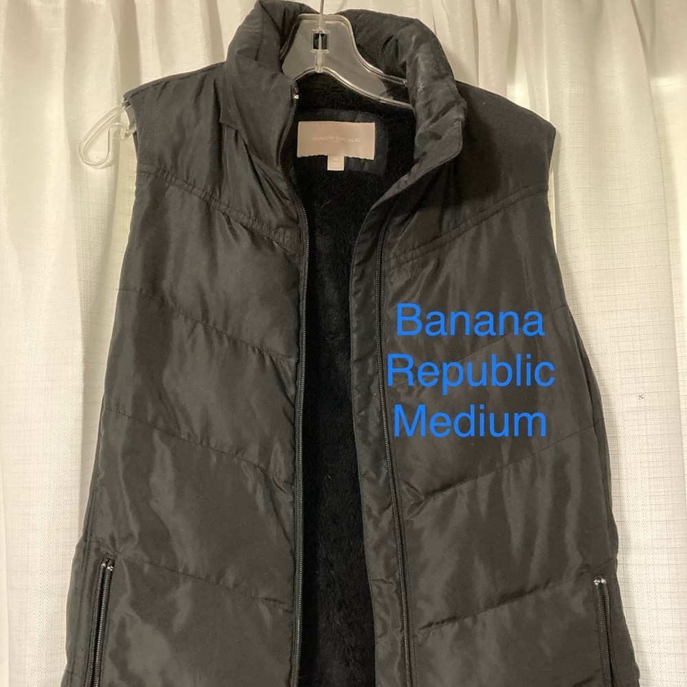 black puff vest with fur inside